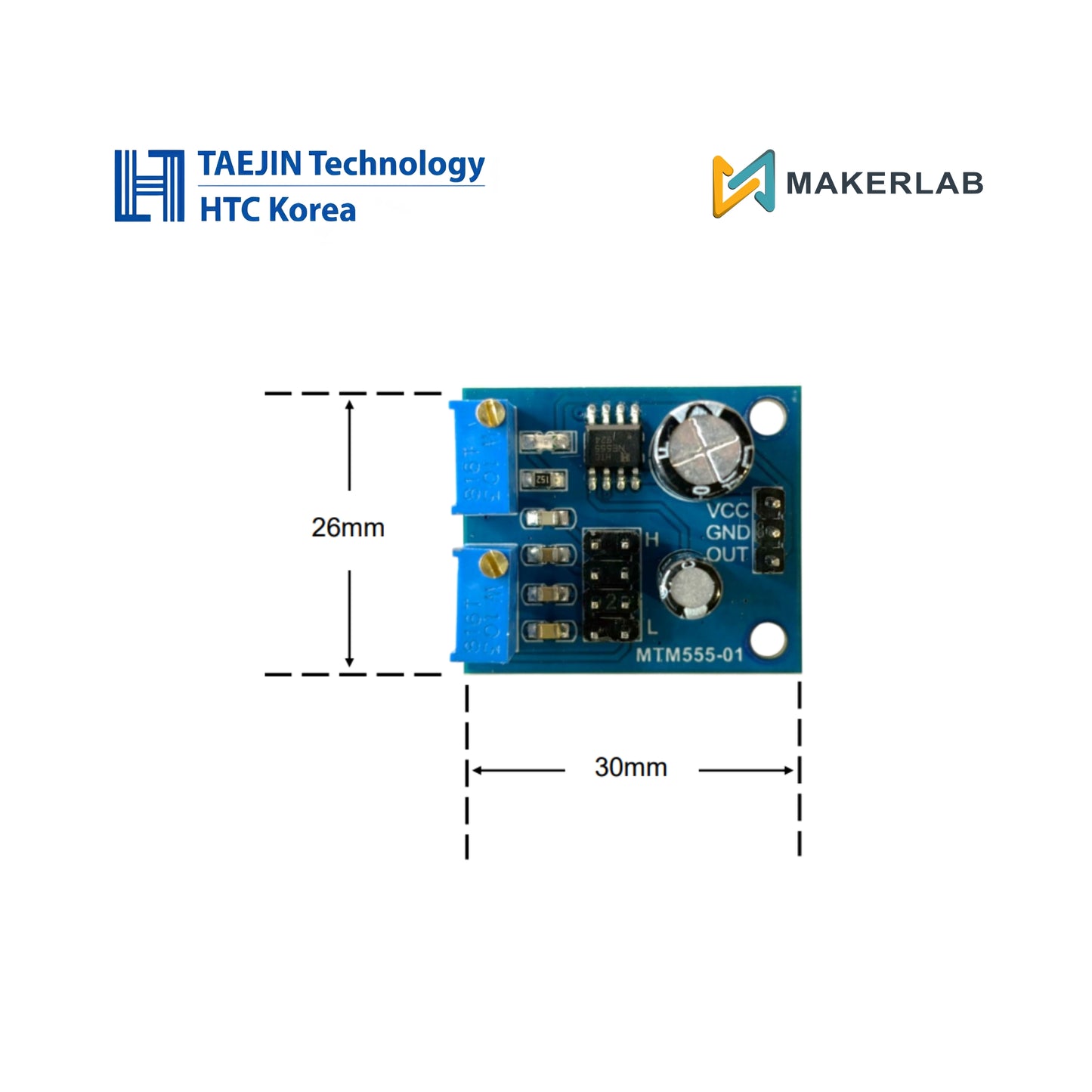 Taejin HTC Korea NE555 Pulse Generator Module (NE555D)