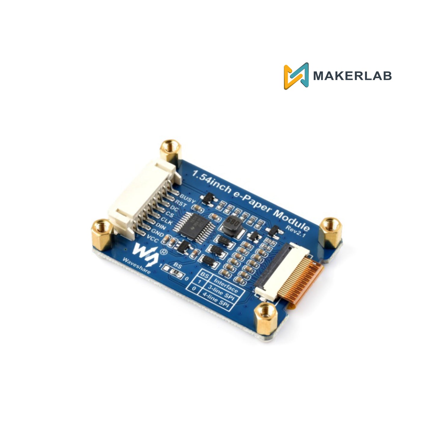 1.54 inch e-Paper display (G), e-ink display, 200x200, Red/Yellow/Black/White, SPI Interface