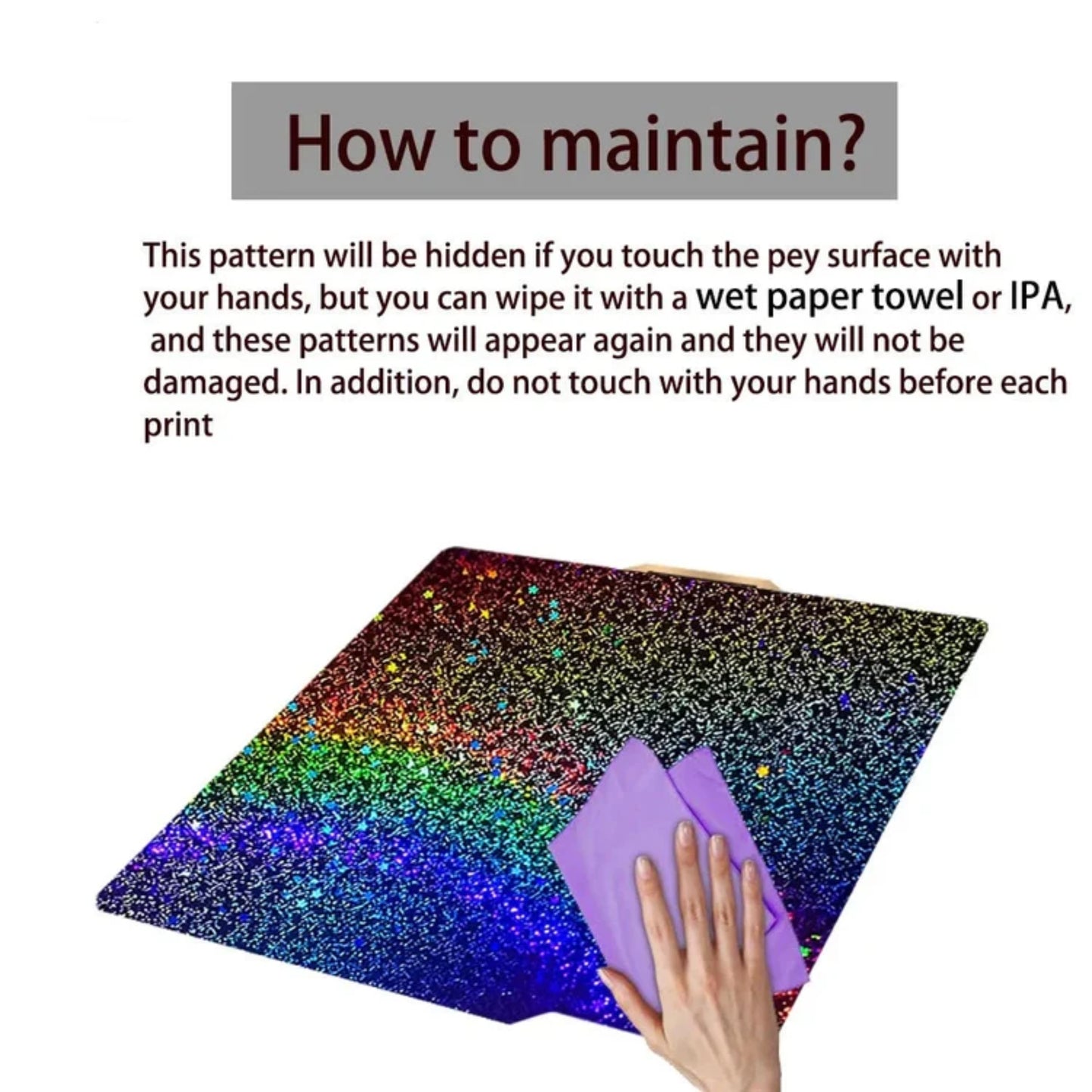257*257mm Holographic Effect Sheet Plate for Bambu Lab P1, X1, A1 and Elegoo Centauri