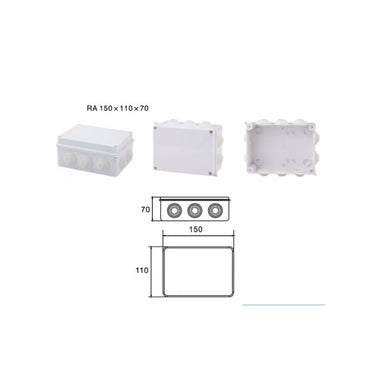 CCTV Outdoor Junction Box IP65 IP55 IP44 Weather Water Proof Enclosure with Rubber Gasket & Screws RA Series