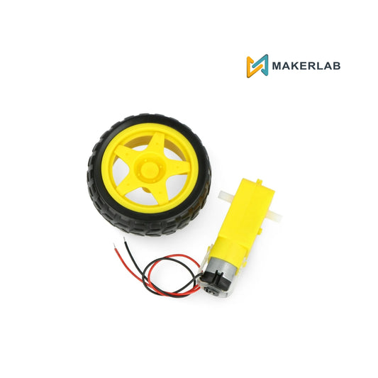6V Yellow DC TT Gear Geared Motor and Wheel (Smart Car Robot Gear)
