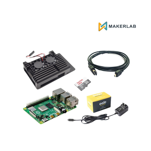 Raspberry Pi 4 Model B 4GB RAM Starter Kit OKdo Kit__ DualFan OkdoPSU - 32GB SD Card