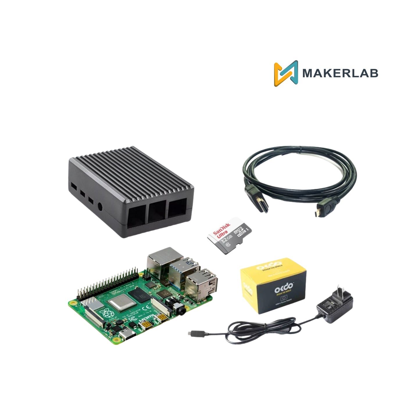 Raspberry Pi 4 Model B 4GB RAM Starter Kit OKdo Kit Passive OkdoPSU - 32GB SD Card (Not Compatible with PisoWIFI OS)