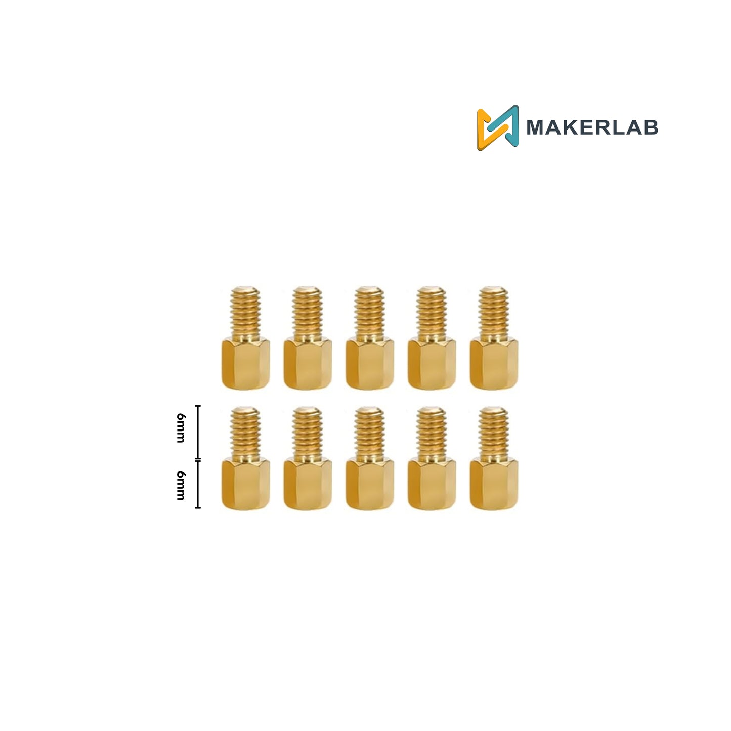 10pcs Male to Female Brass Standoff m3x6+6
