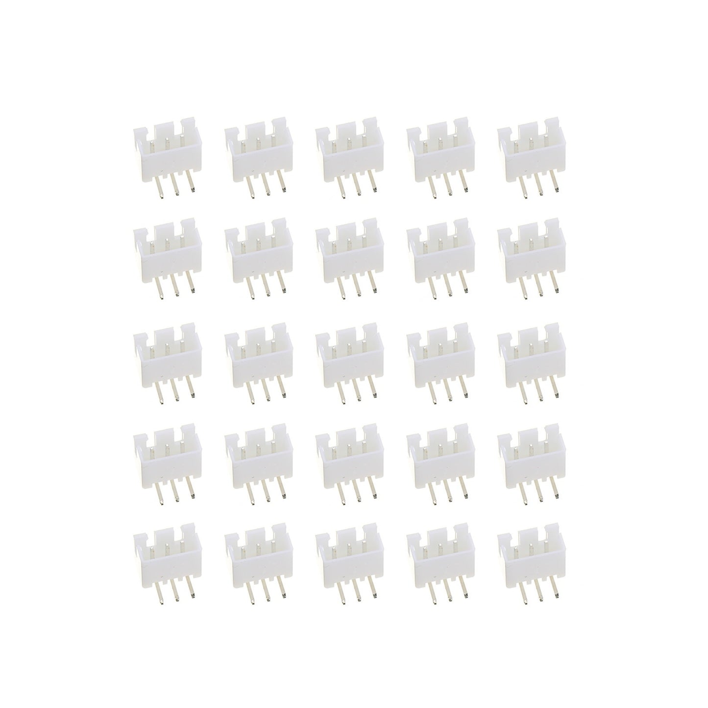 25 pcs 3-Pin Right Angle JST XH Shrouded Male Connector