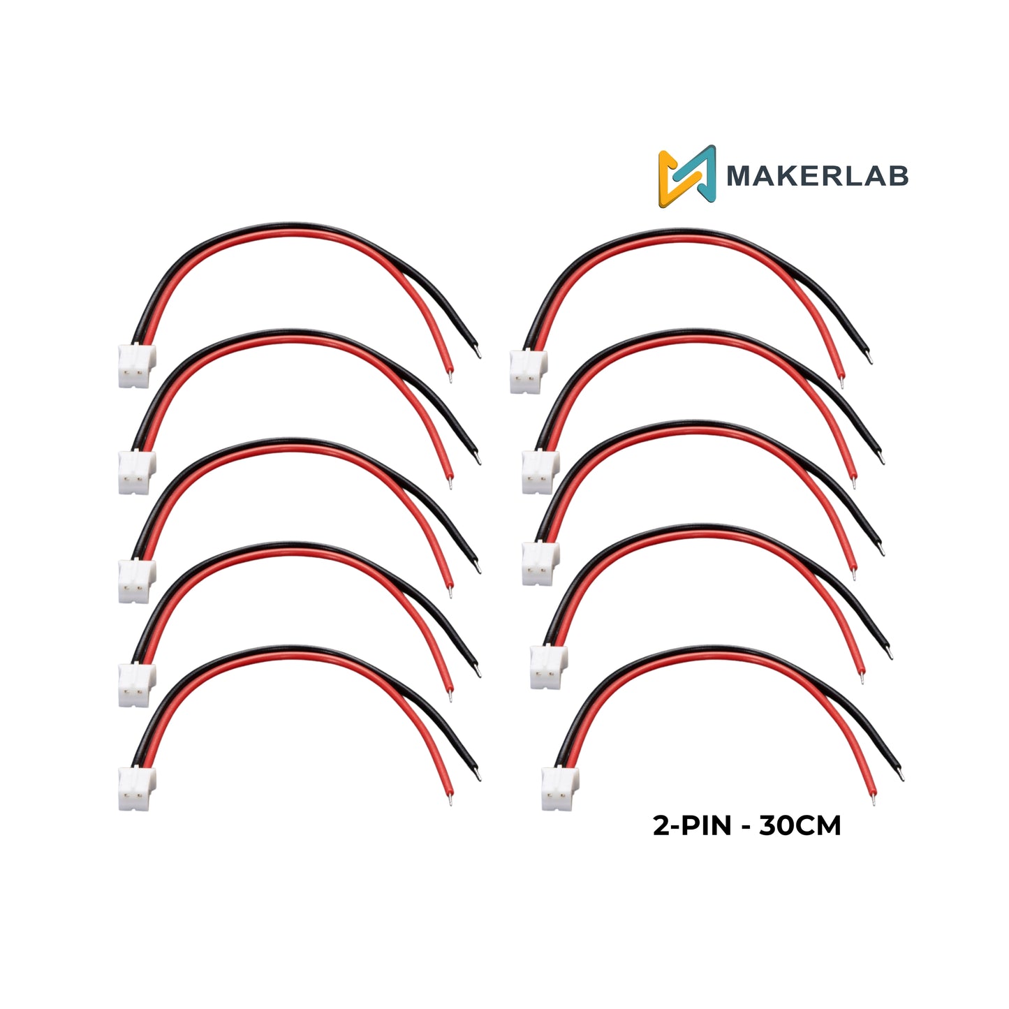 10pcs 2-Pin JST PH Female Connector Cable 300mm