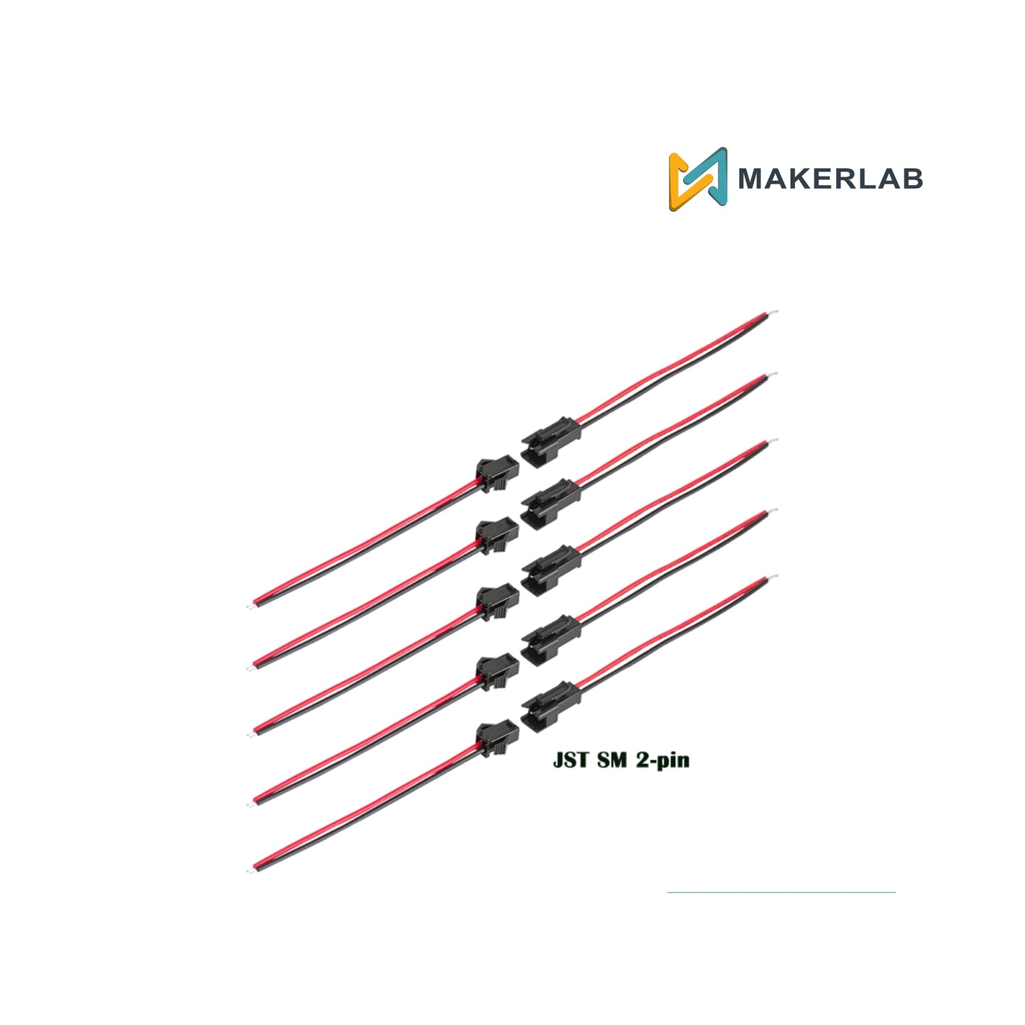 5pairs 2-Pin JST SM Plug 1 Pair Male to Female Wire Connector - Pair 200mm