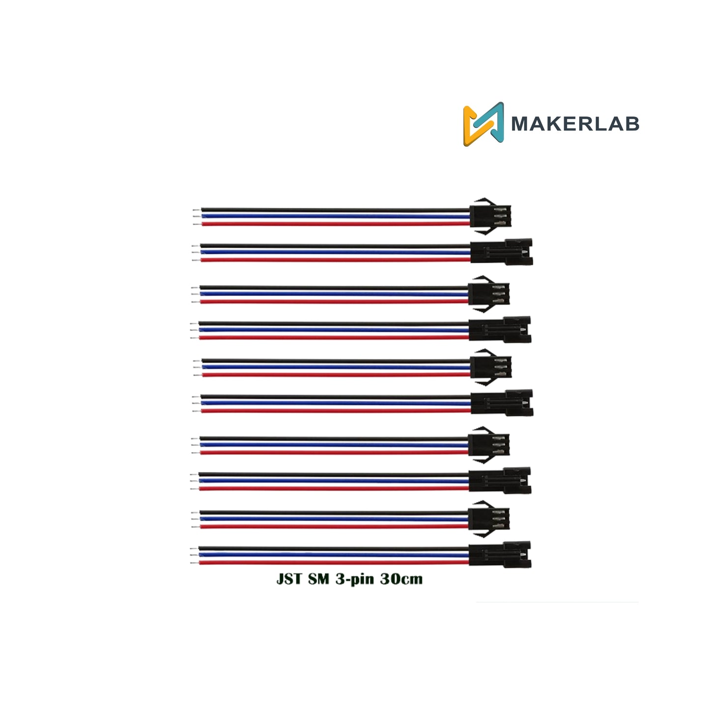 5pcs 3-Pin JST SM Plug 1 Pair Male to Female Wire Connector - Pair 300mm