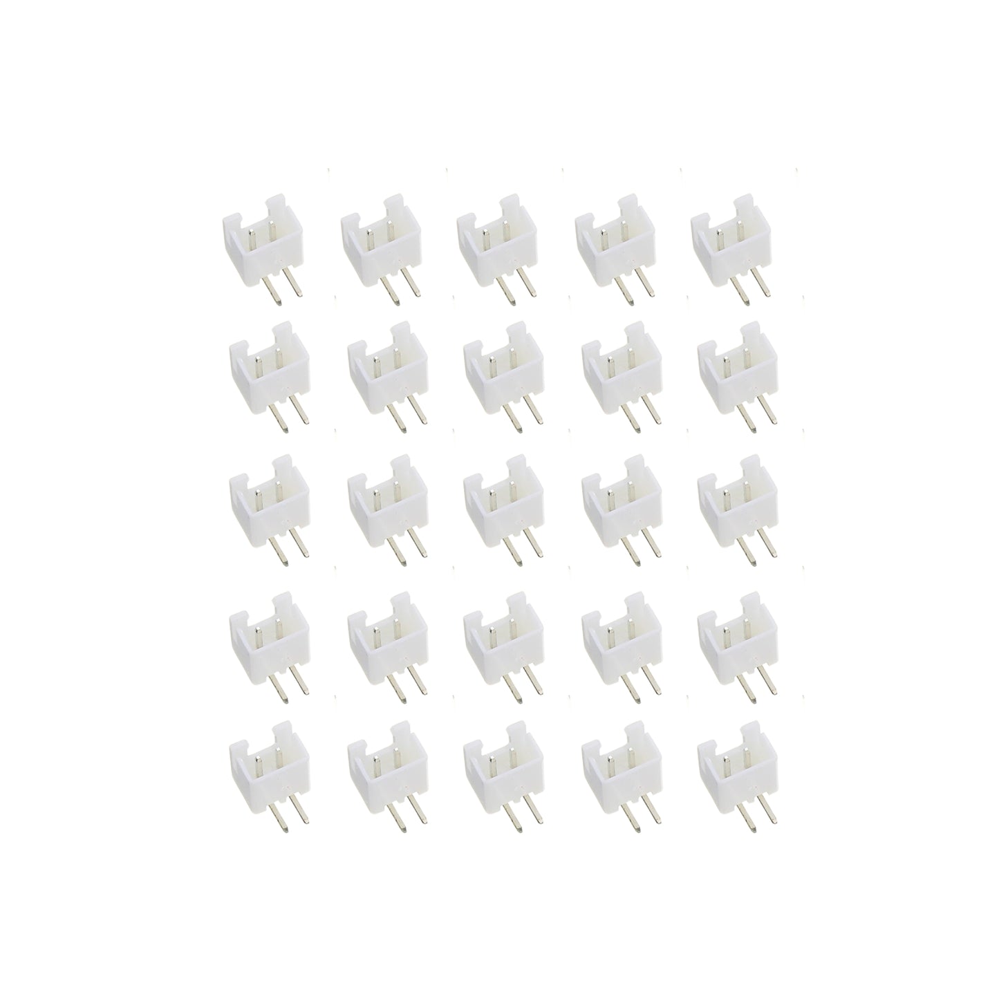 25 pcs 2-Pin JST XH Shrouded Male Connector Right Angle