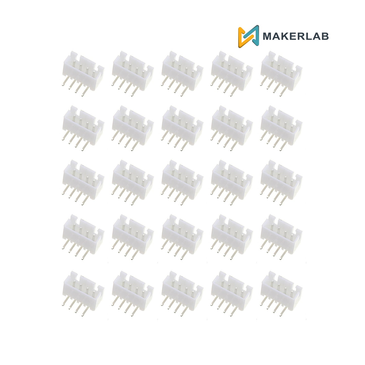 25pcs 4-Pin JST XH Shrouded Male Connector Right Angle