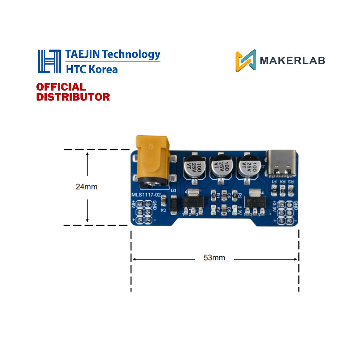 Taejin Power Module Type-C for Breadboard