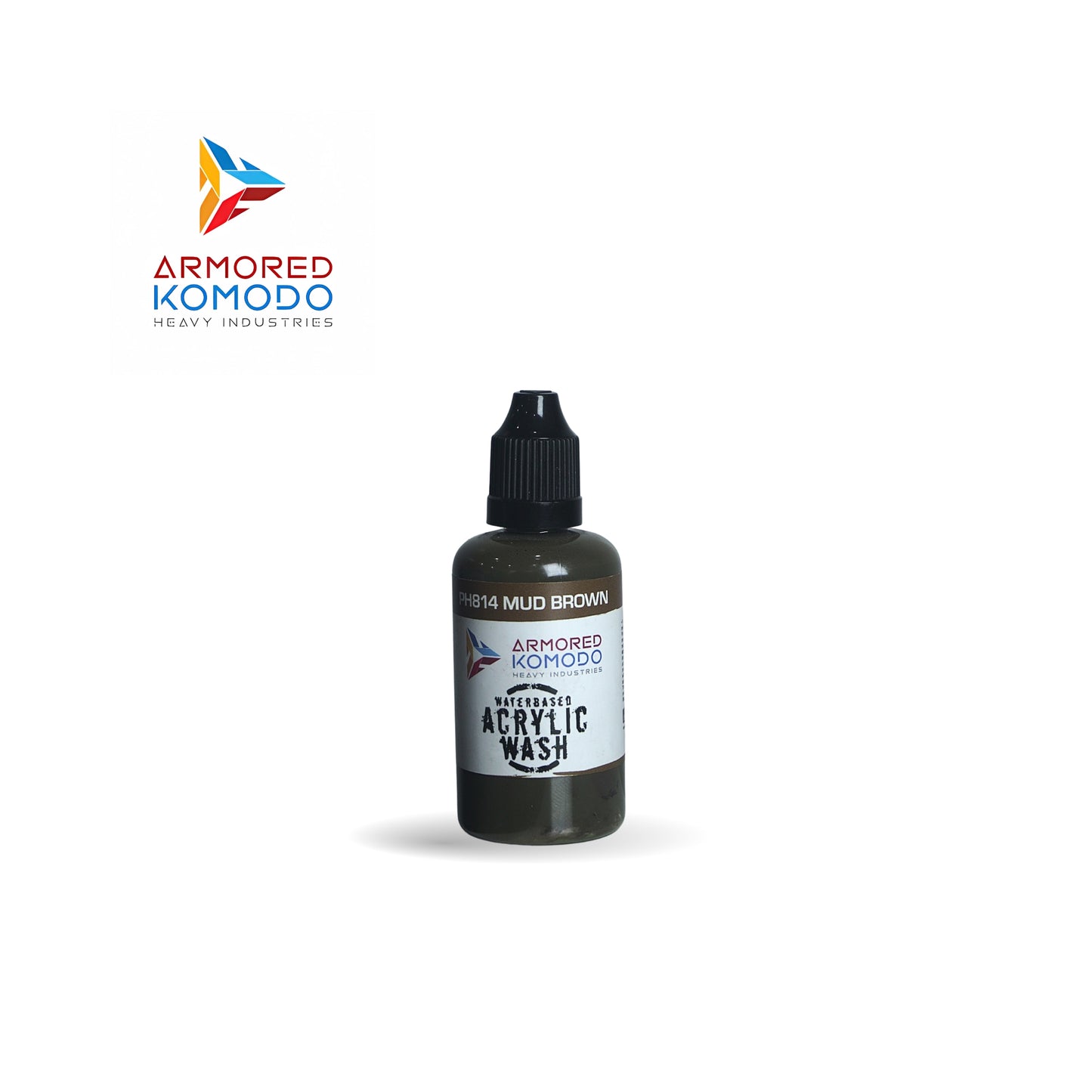 Arkom Waterbased Acrylic Mud Brown Regular Wash 50ml PH814