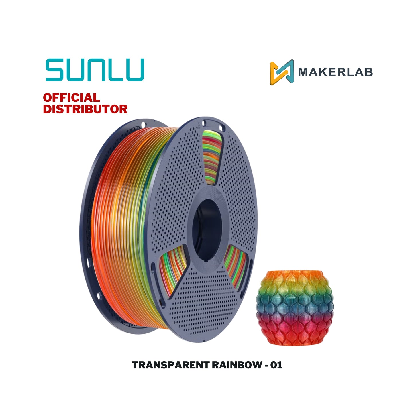 Sunlu Transparent Rainbow Filament