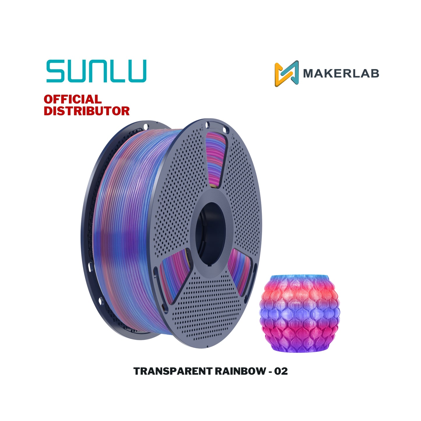 Sunlu Transparent Rainbow Filament