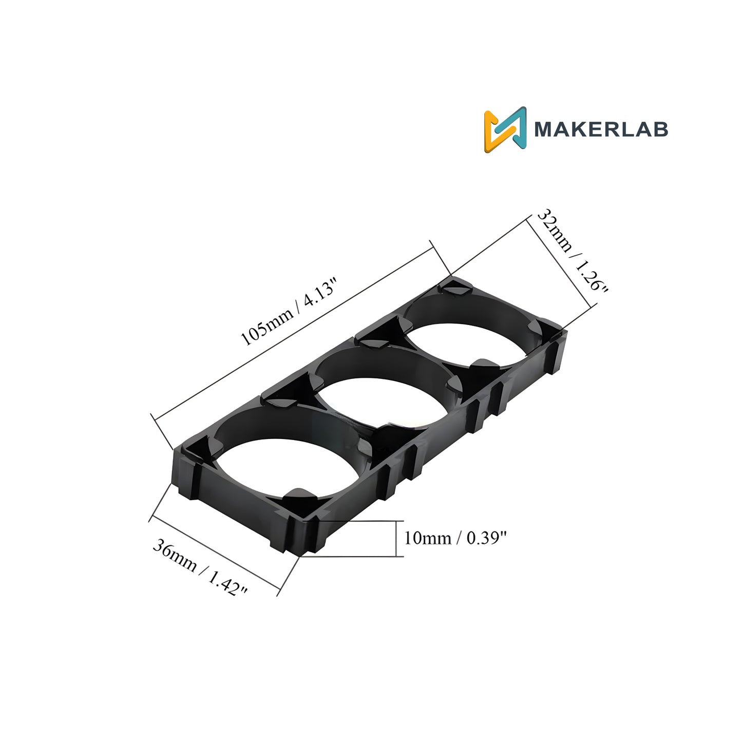 3 x 32650 Battery Holder with 32.35mm Bore Diameter