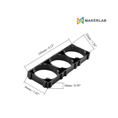 3 x 32650 Battery Holder with 32.35mm Bore Diameter