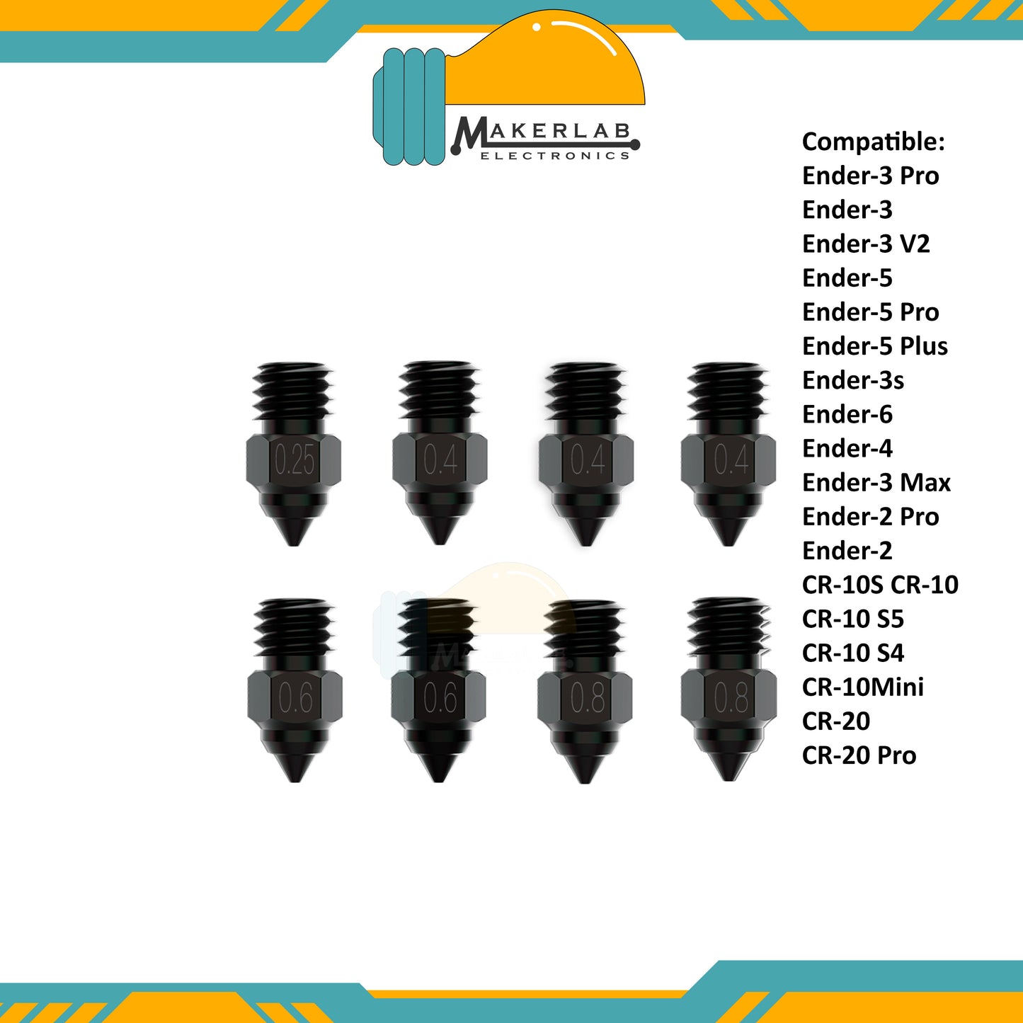 Creality High-end Brass Nozzle | Hardened Steel Nozzle | Copper Alloy Nozzle High Quality for 3D Printer