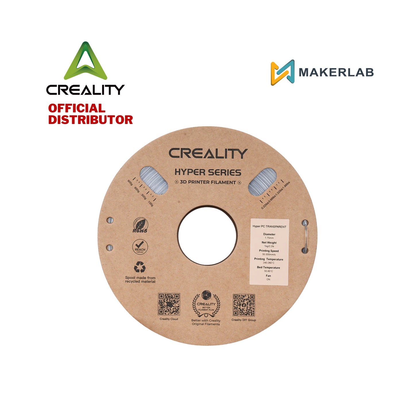 Creality Hyper PC Transparent Filament