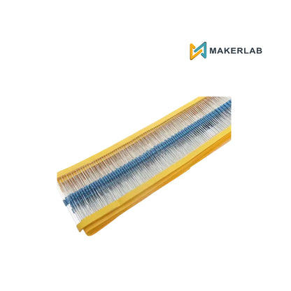 120pcs Taping Metal Film Resistor Kit 1/4W 1% (100 ohm, 330 ohm, 470 ohm, 1k, 4.7k, 10k)