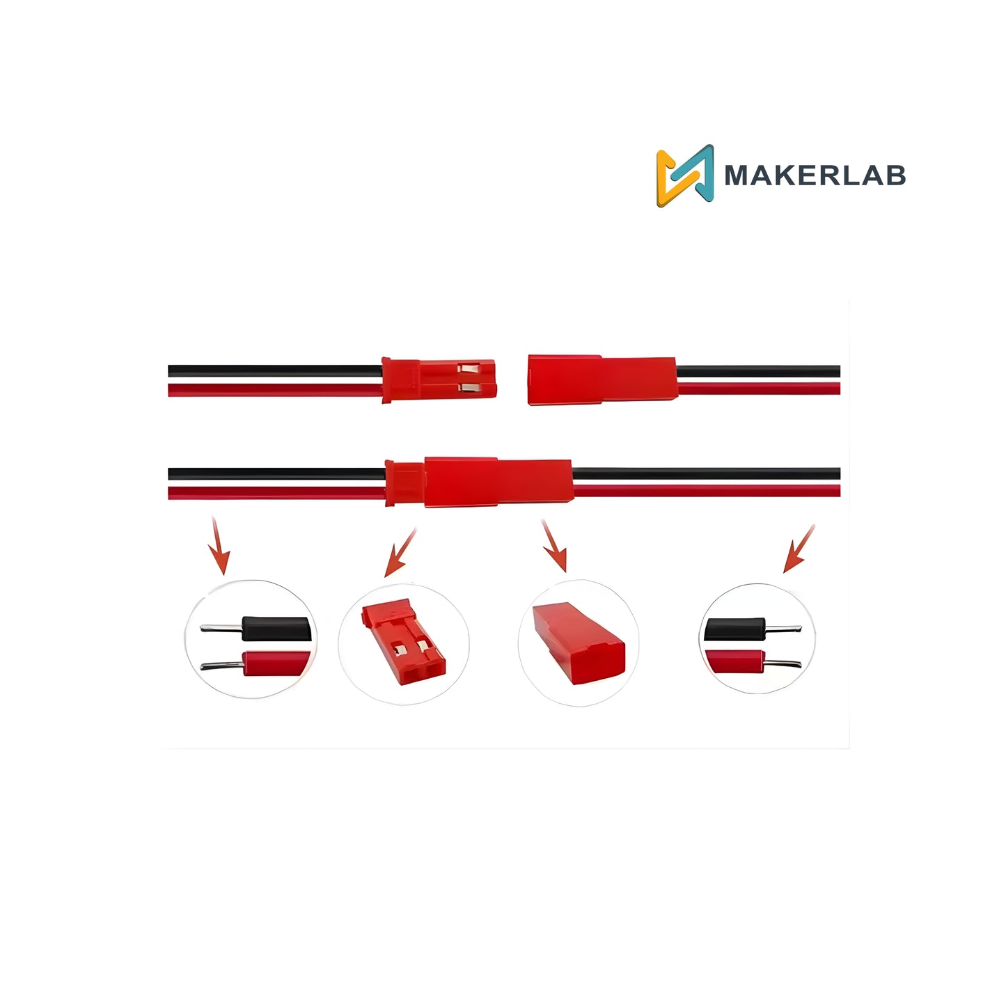 5 pairs 2-Pin JST RCY Male and Female Connector 200mm 20cm