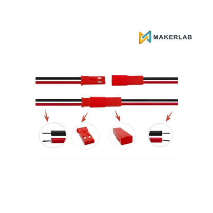 5 pairs 2-Pin JST RCY Male and Female Connector 200mm 20cm
