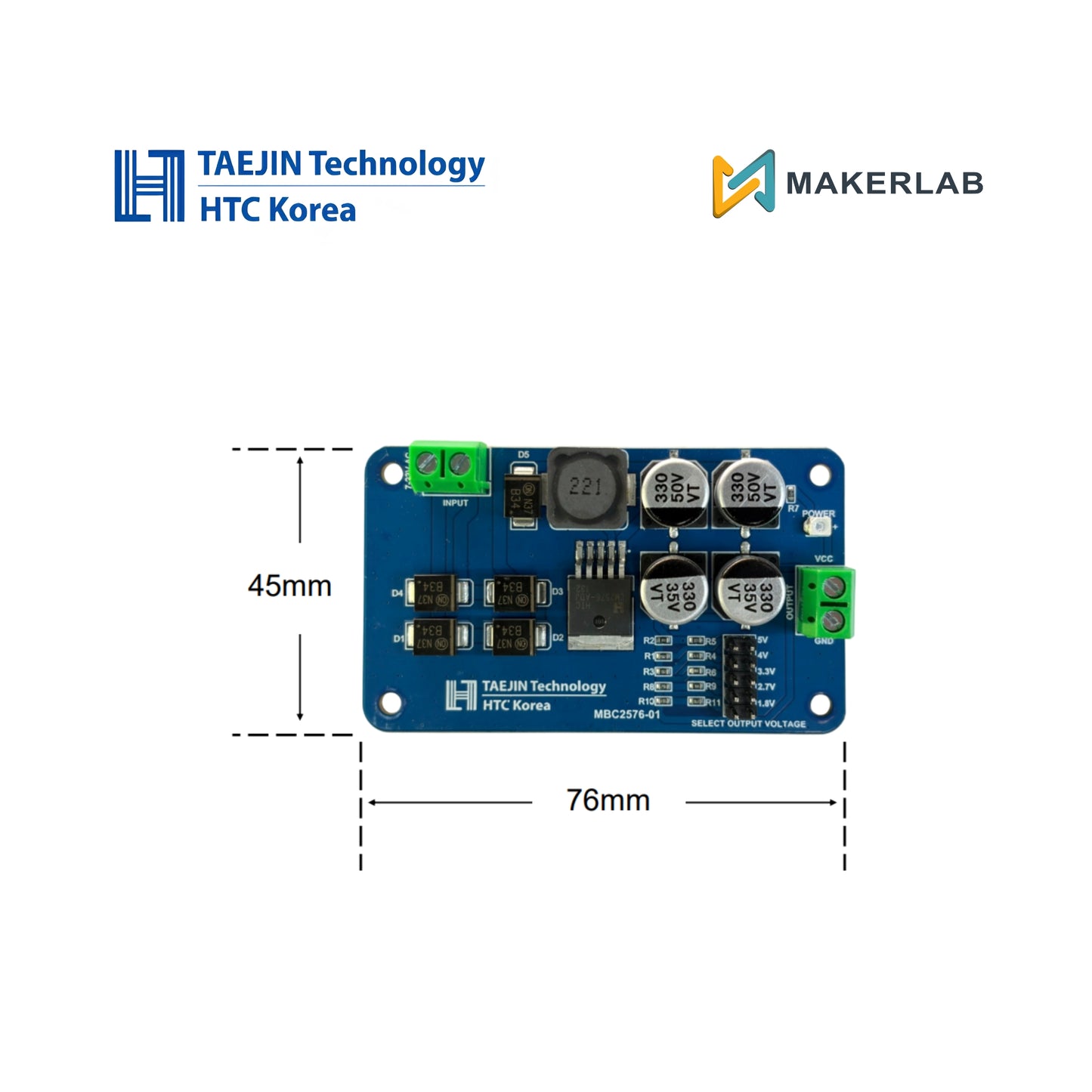 Taejin HTC Korea LM2576 Buck Converter Module (LM2576R-ADJ)