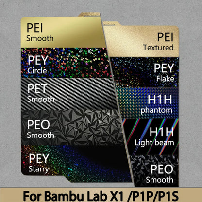 257*257mm Holographic Effect Sheet Plate for Bambu Lab P1, X1, A1 and Elegoo Centauri