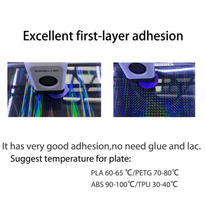 257*257mm Holographic Effect Sheet Plate for Bambu Lab P1, X1, A1 and Elegoo Centauri