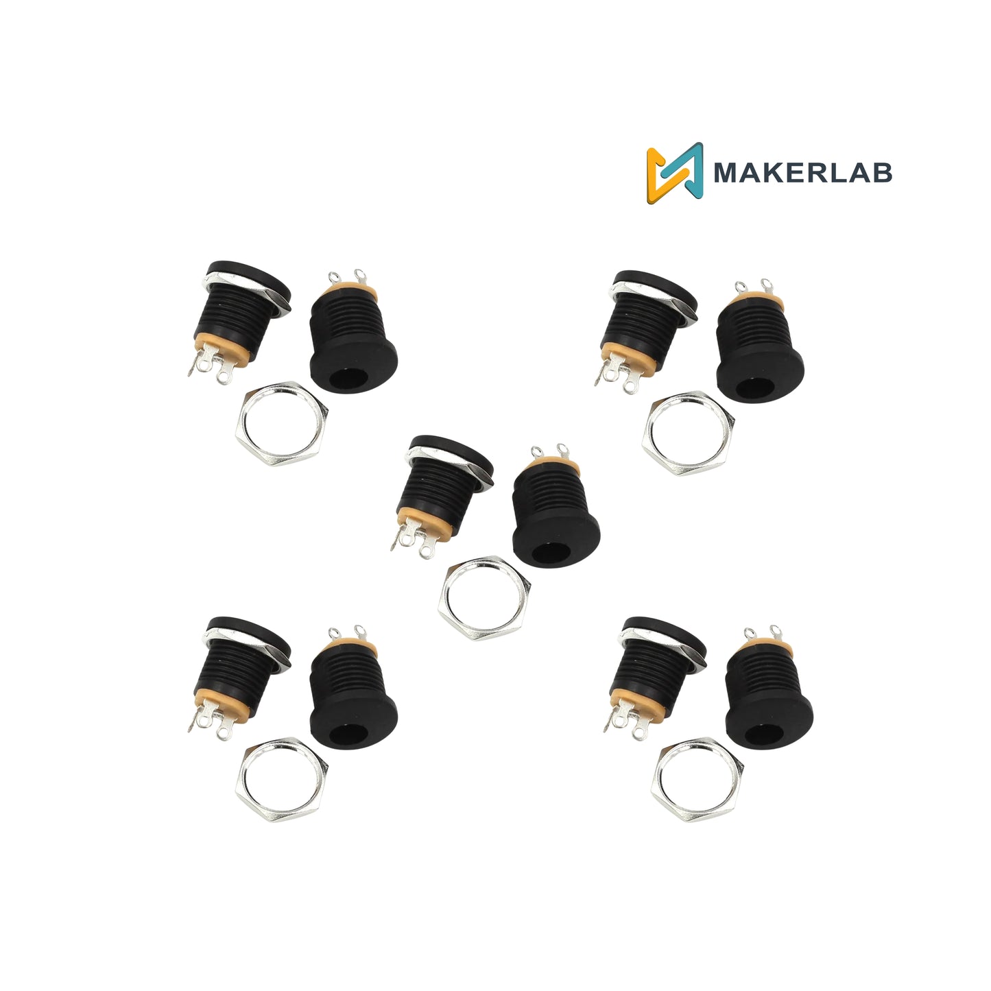 5pcs DC-022 with Nut Female DC Power Crown Jack 5.5*2.1mm