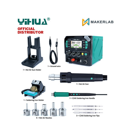 YIHUA 983D Hot Air Gun Handle+ C245+DC Power Supply with USB Fast Charge