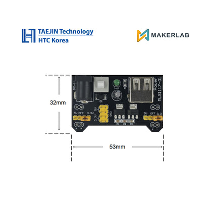 Taejin HTC Korea Power Module Type-A for Breadboard (LM1117GS-3.3/-5.0)