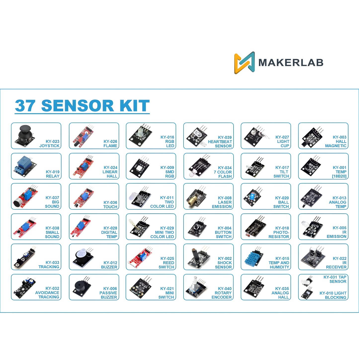 37 in 1 box | 16 in 1 box Sensor Kit for Arduino