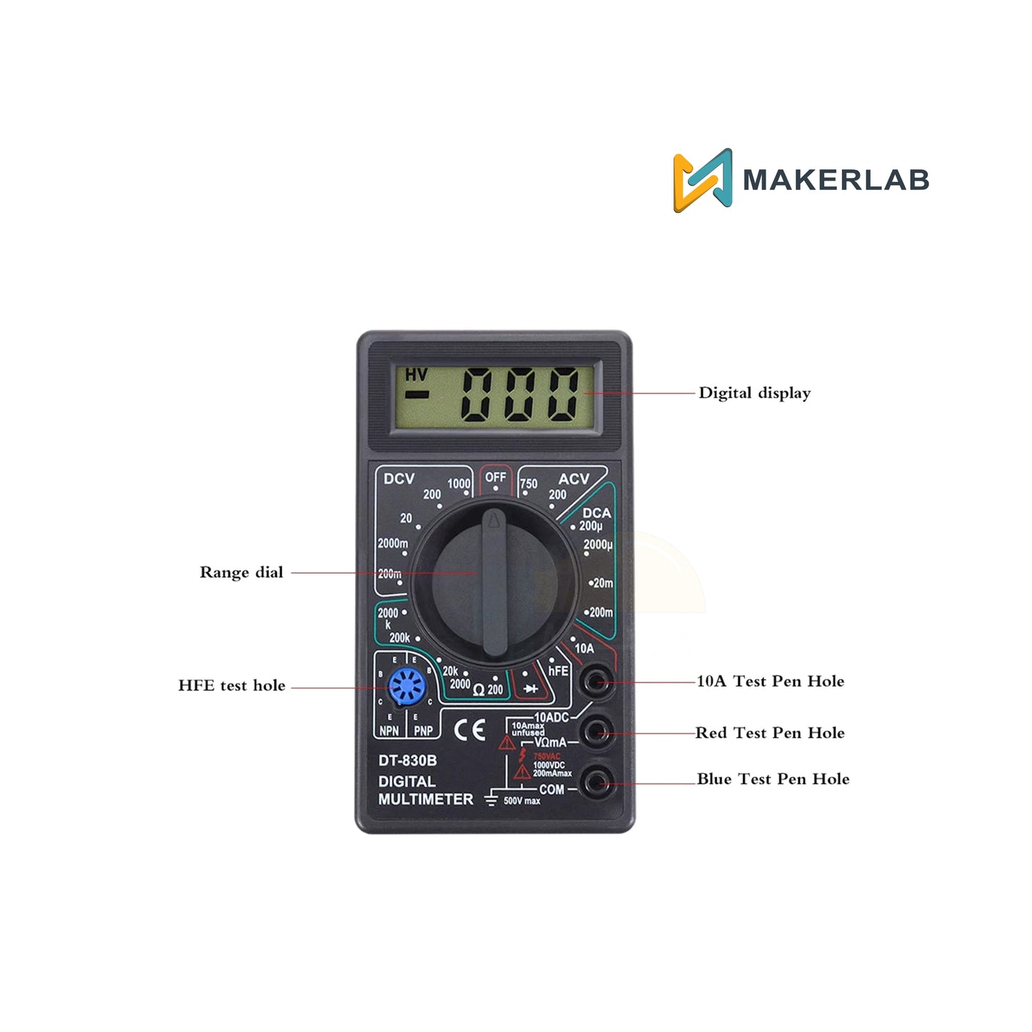 DT-830B / DT-830D Digital Multimeter LCD AC/DC 750/1000v Mini Portable Multimeter for OHM Voltmeter