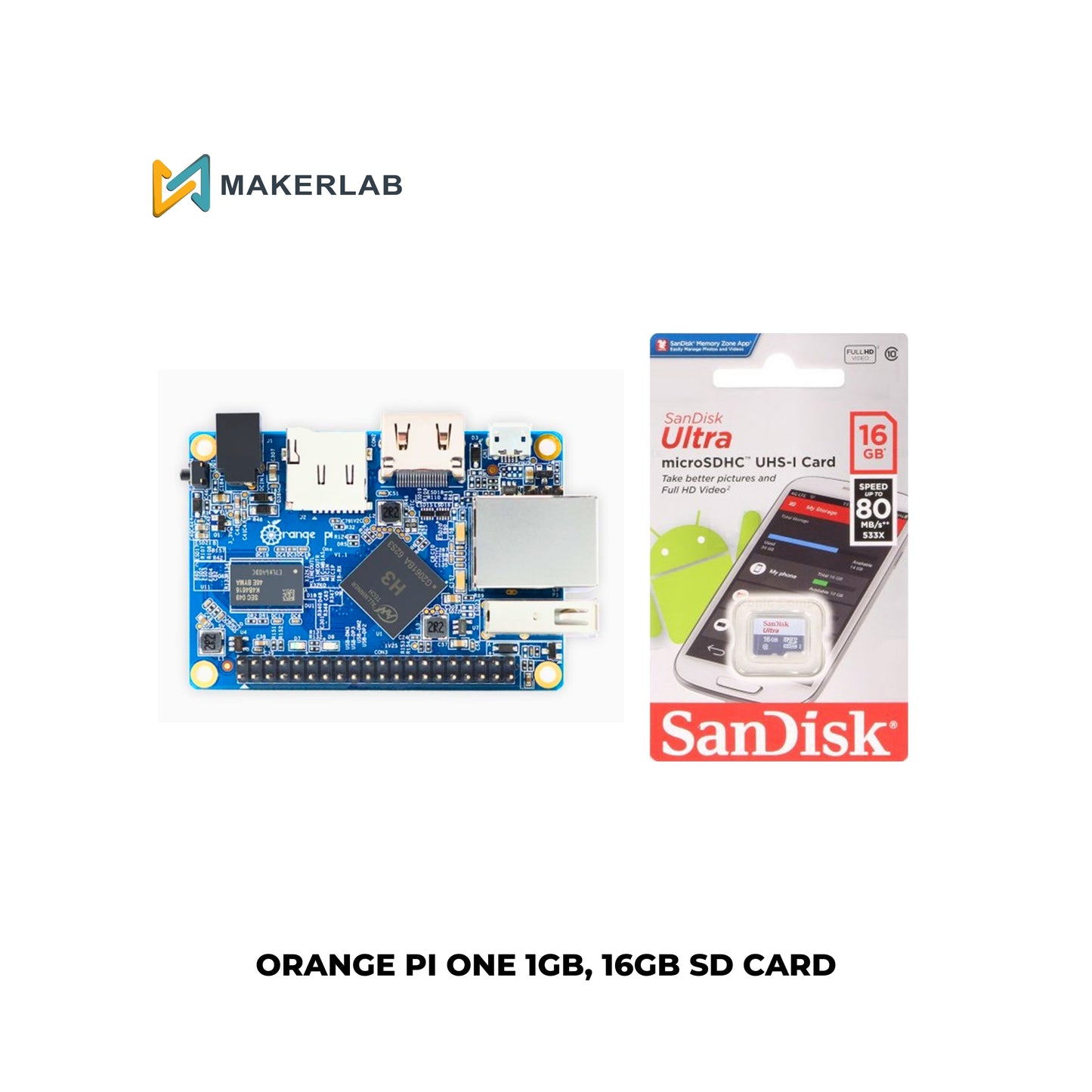 Orange Pi One 1GB with 16GB SD Card