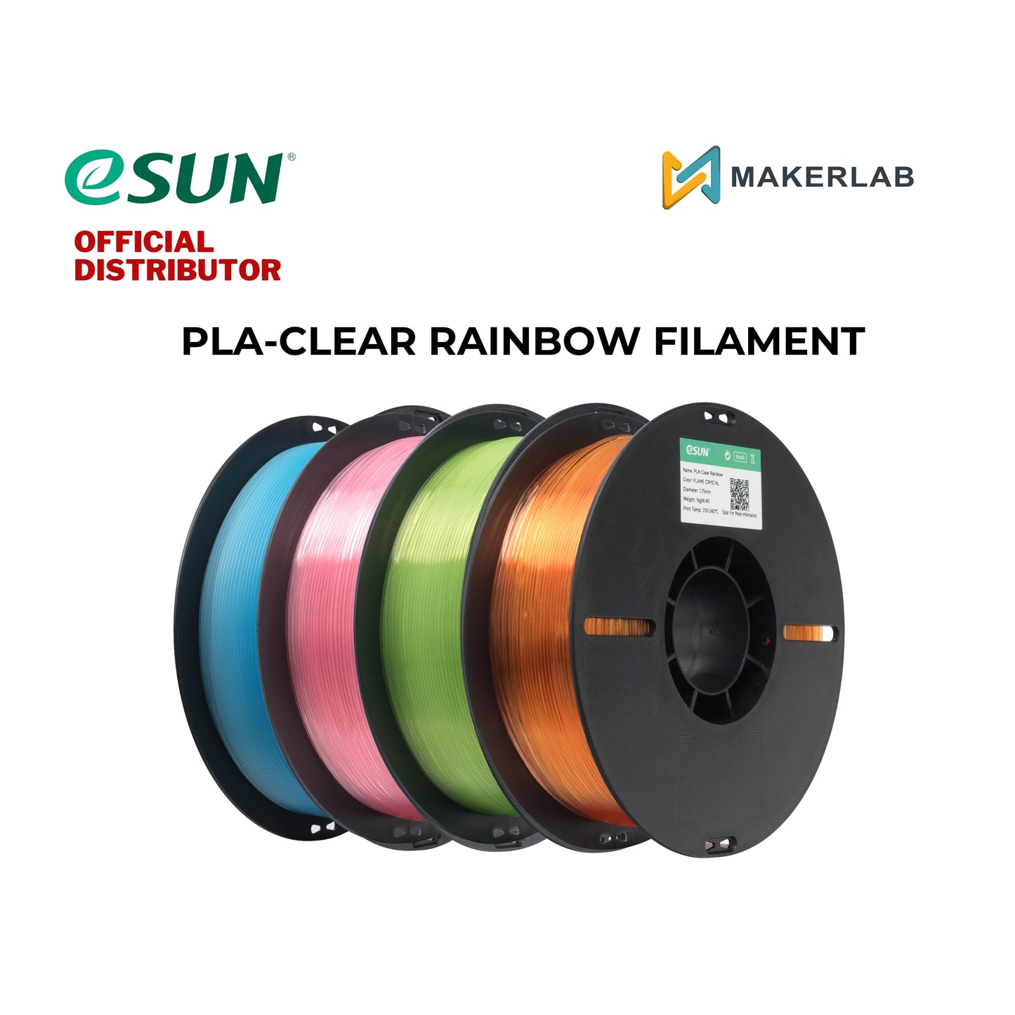 Esun PLA-Clear Rainbow Filament