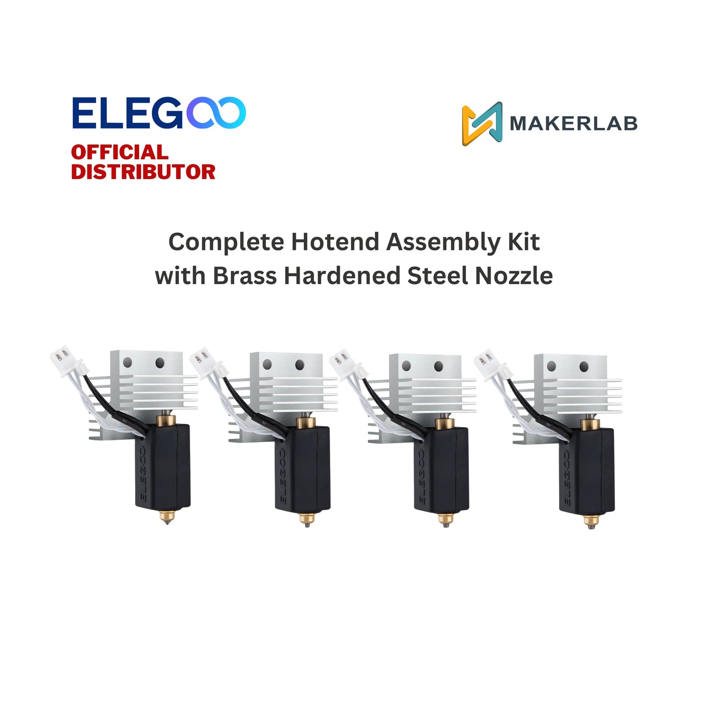 Elegoo Complete Hotend Assembly Kit with Brass Hardened Steel Nozzle Kit for Centauri Carbon
