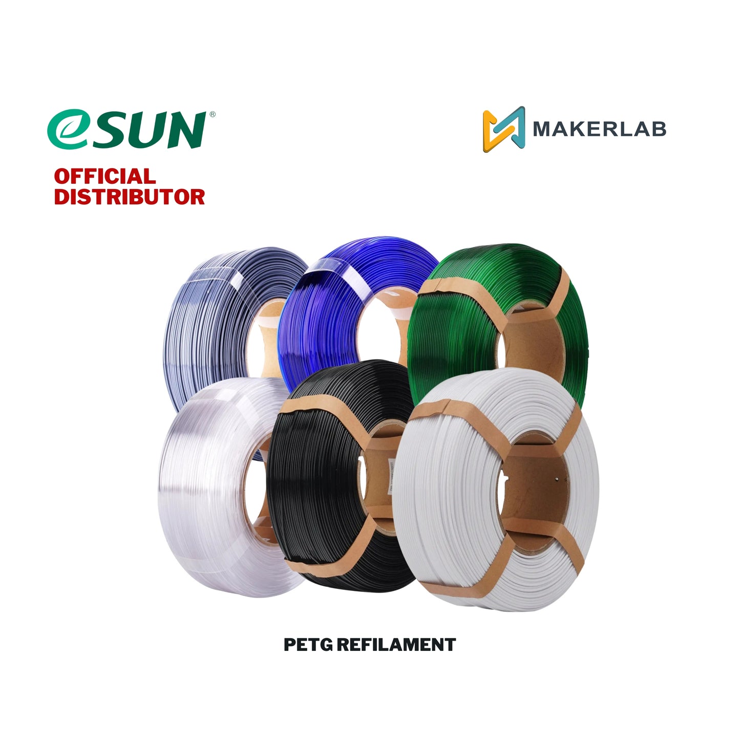 eSUN Refilament PETG 3D Printer Filament 1.75mm 1KG Adaptable Bambu Lab