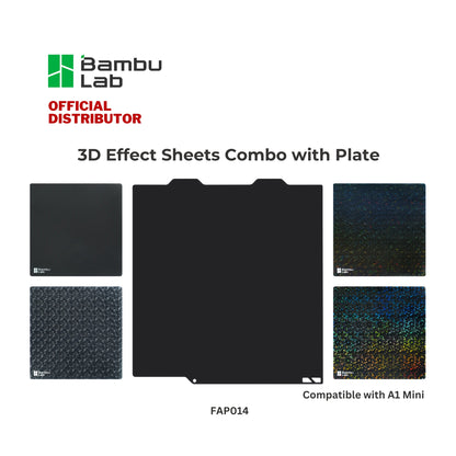 Bambu Lab 3D Effect Sheets Combo with Plate for A1 mini 180x180mm | FAP014