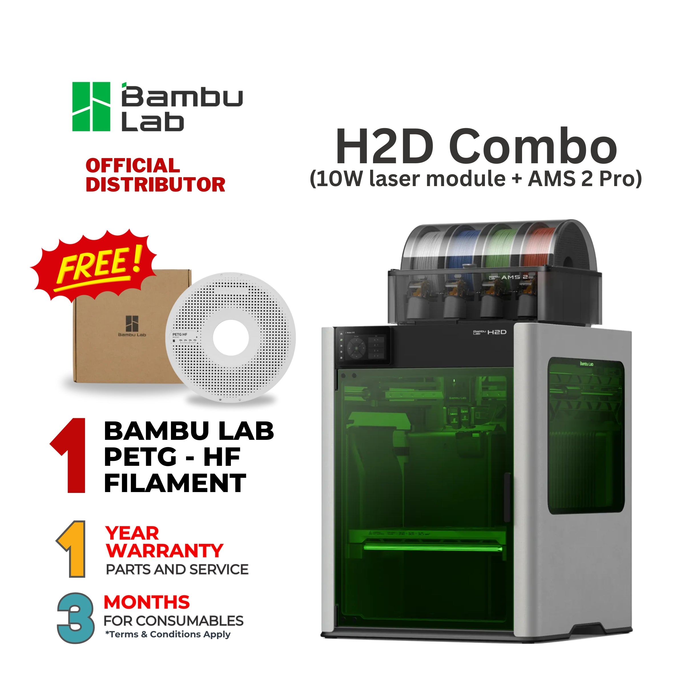 2.10.ロビロビページ Bambu Lab H2D Combo (10W Laser Module + AMS 2 Pro) – Makerlab PH