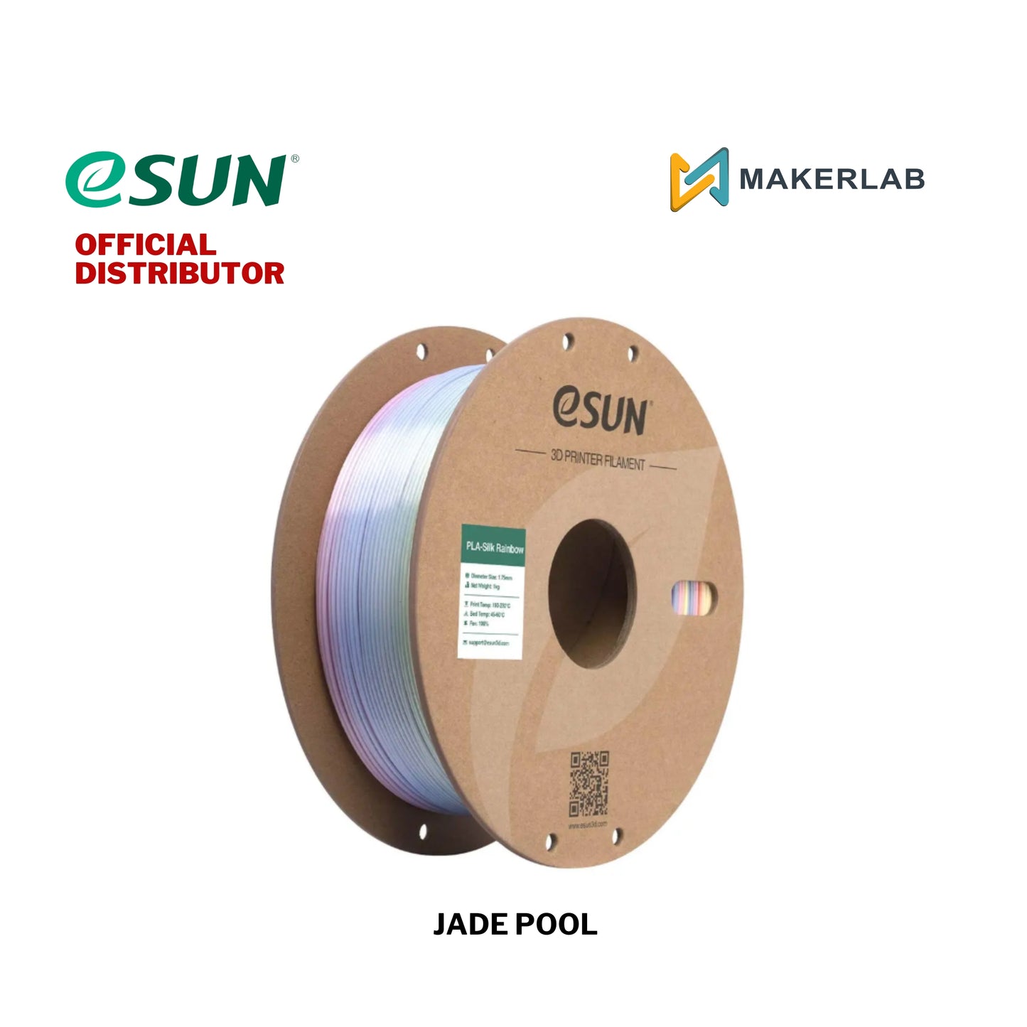 eSUN ePLA-Silk Rainbow 3D Printer Filament 1.75mm 1KG