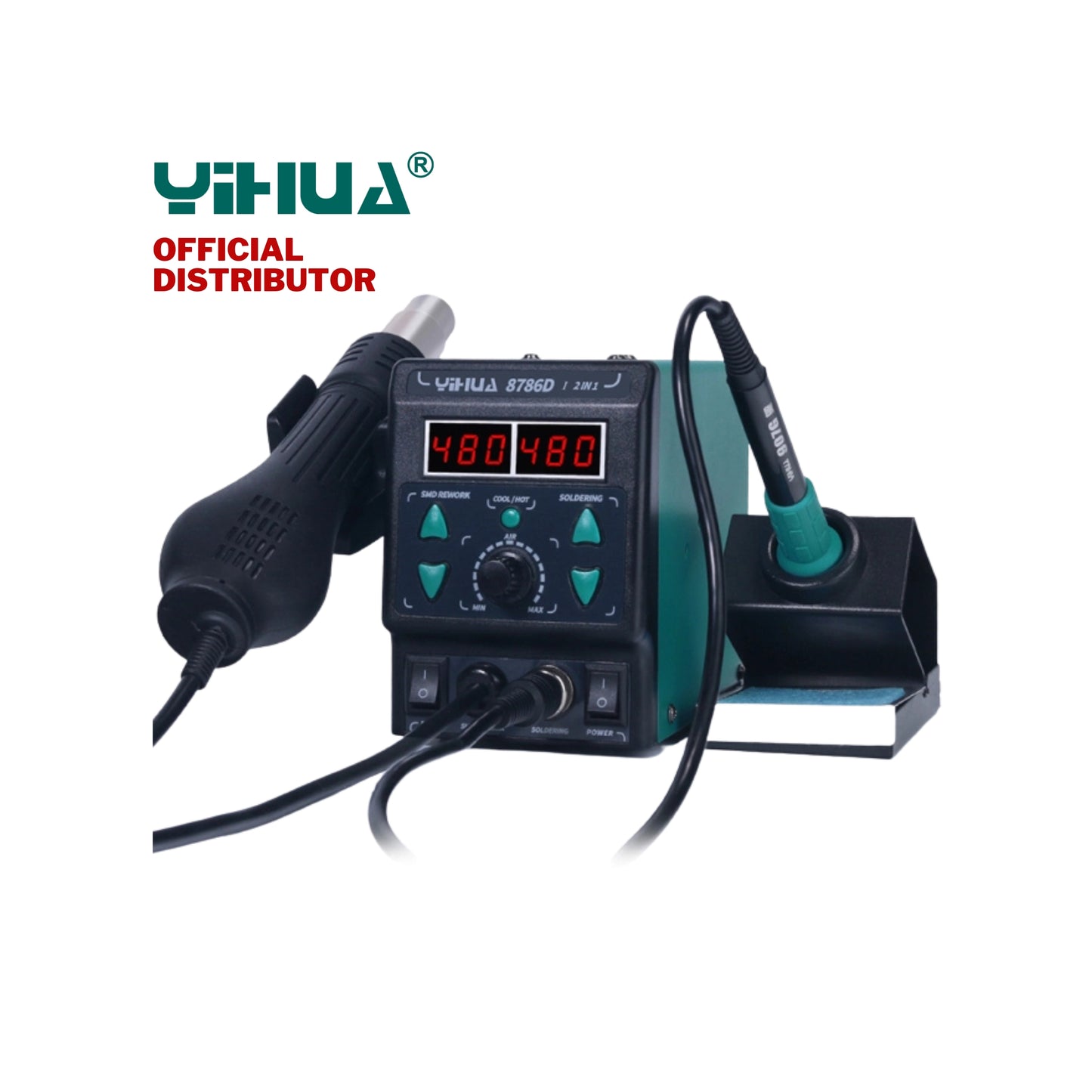 Yihua 8786D-I 2 in 1 Hot Air Rework and Soldering Iron Station