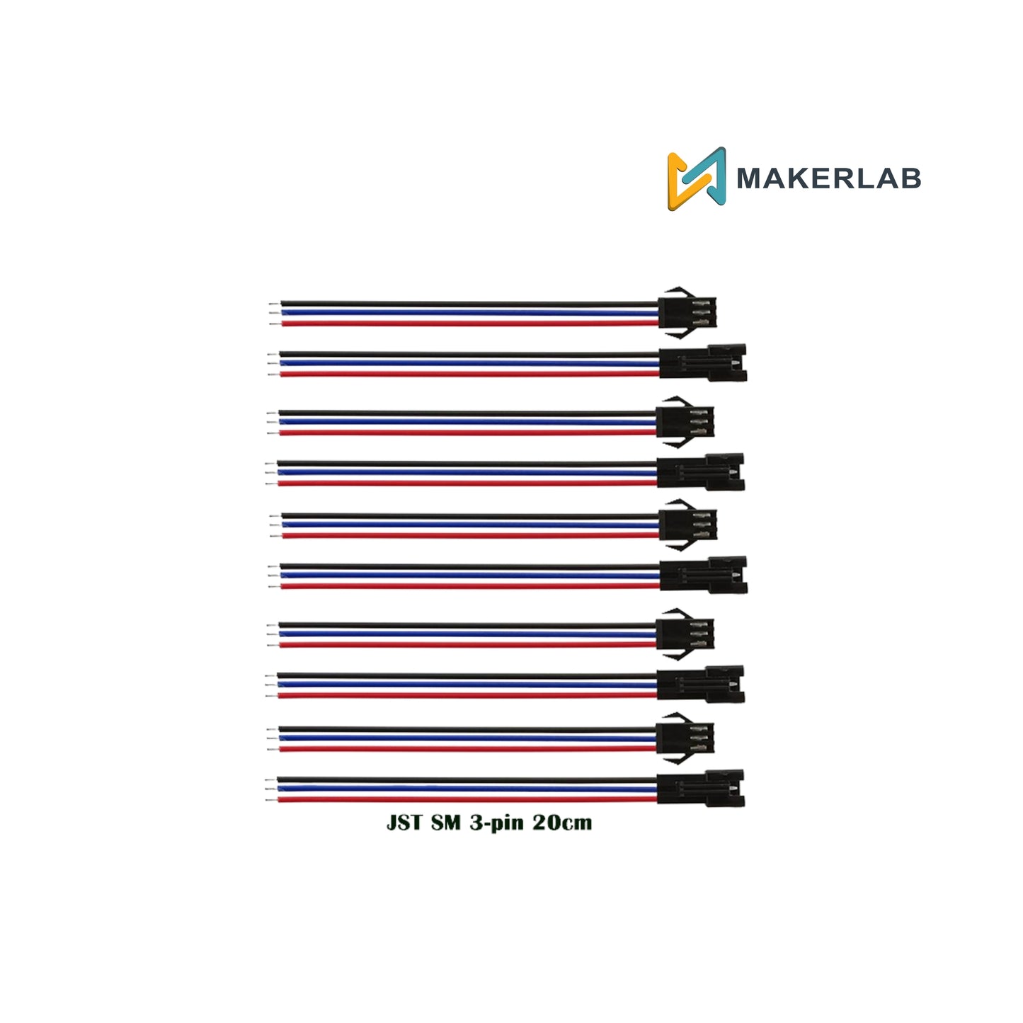 5pcs 3-Pin JST SM Plug 1 Pair Male to Female Wire Connector - Pair 200mm