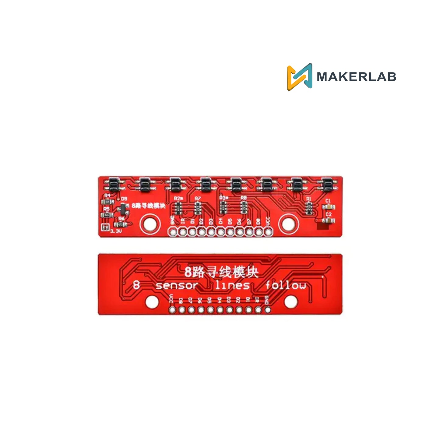 8 Channel Infrared Detection Tracing Photoelectric Sensor
