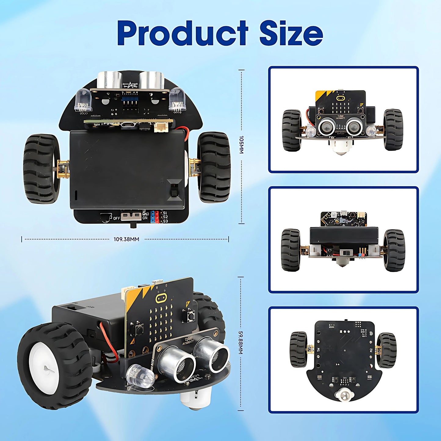 ACEBOTT micro:bit TinkerBott Robot Car Kit and Football Arena Kit