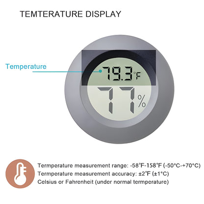 Mini Circular Thermometer and Hygrometer with Digital Display