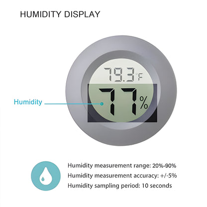Mini Circular Thermometer and Hygrometer with Digital Display