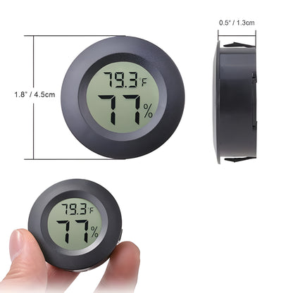 Mini Circular Thermometer and Hygrometer with Digital Display
