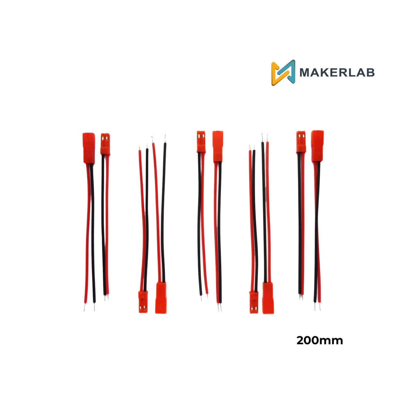 5 pairs 2-Pin JST RCY Male and Female Connector 200mm 20cm