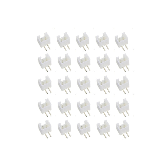 25 pcs 2-Pin JST XH Shrouded Male Connector Right Angle