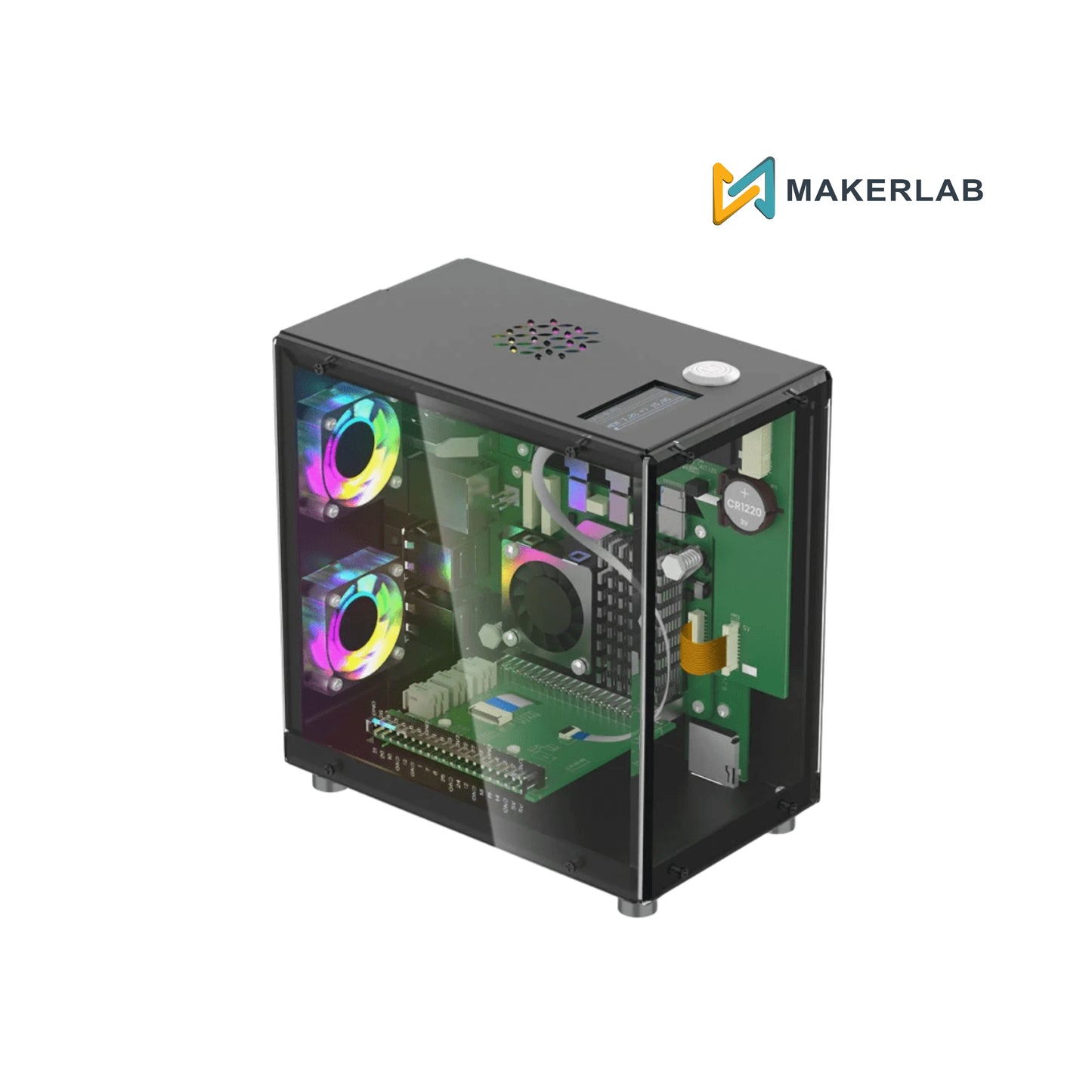 Elecrow Mini PC Case With 1.3” OLED Screen For Raspberry Pi 5 and Jetson Orin Nano Case